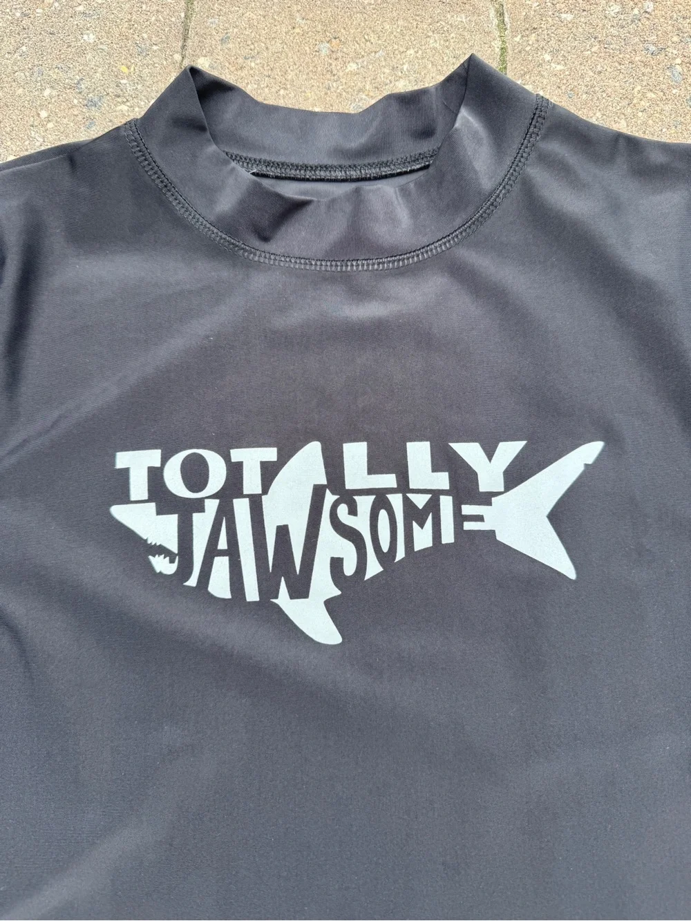 Cherokee Totally Jawsome Shark Rash Guard Swim Shirt Boys XL 16